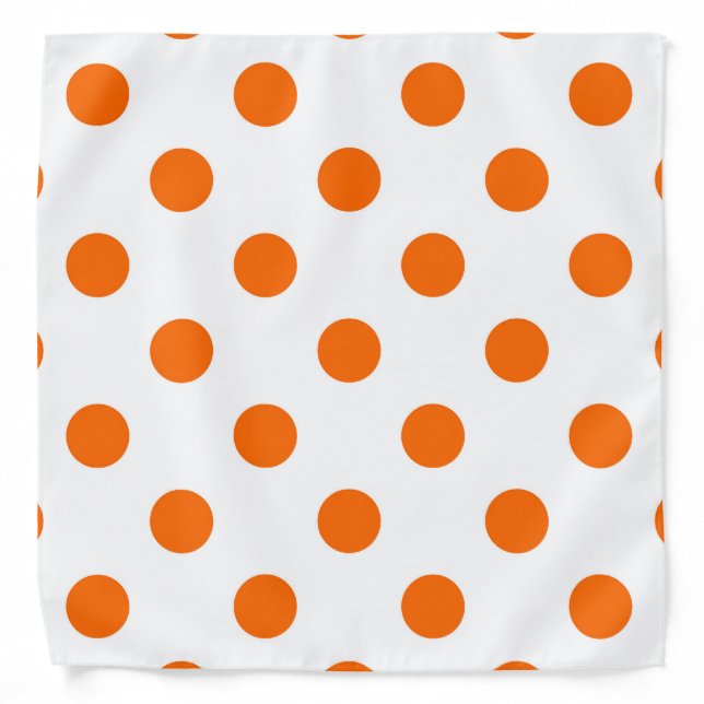 White Background Orange Polka Dots Bandana (Front)