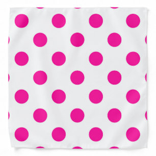 White Background Pink Polka Dots Bandana