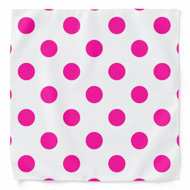 White Background Pink Polka Dots Bandana (Front)
