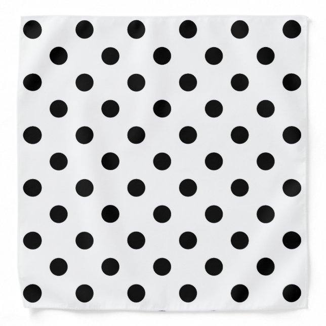 White Background Polka Dots Design Bandana (Front)