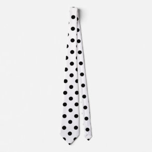 White Background Polka Dots Design Neck Tie