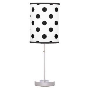 White Background Polka Dots Design Table Lamp