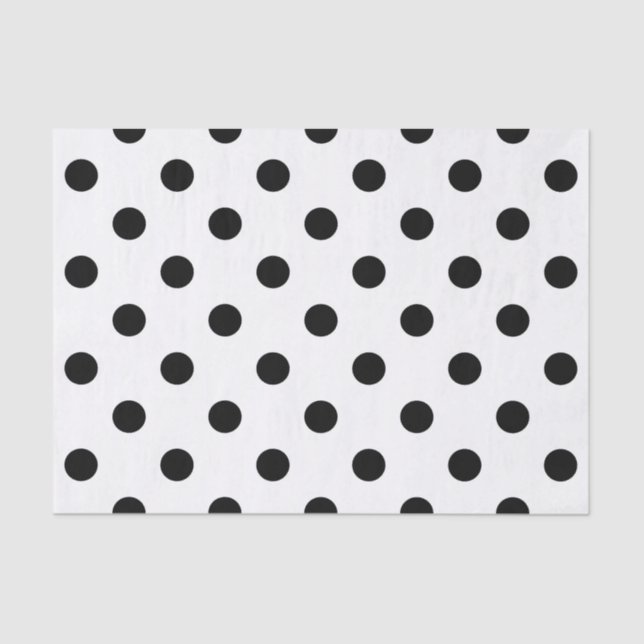 White Background Polka Dots Design Tissue Paper (Front)