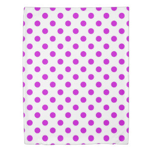 White Background Purple Polka Dots Duvet Cover