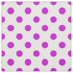 White Background Purple Polka Dots Fabric