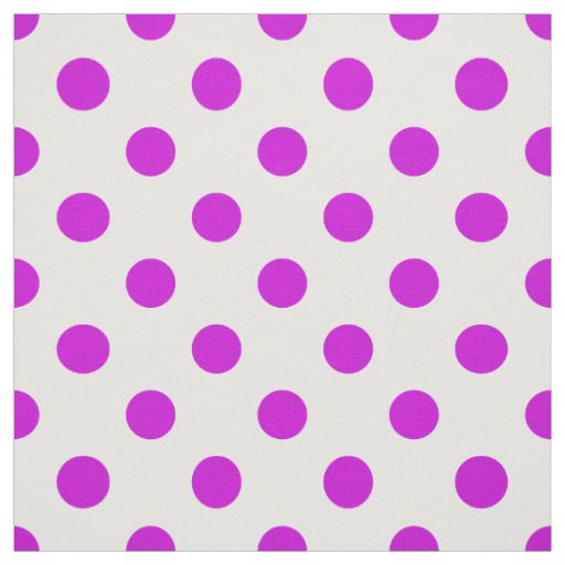 White Background Purple Polka Dots Fabric