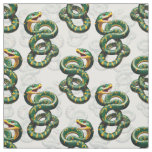 White Background Snake Pattern Design  Fabric