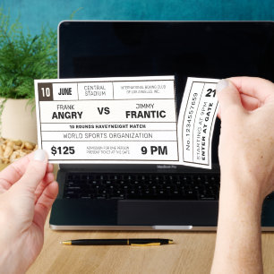 White Background Sporting Events Raffle Tickets