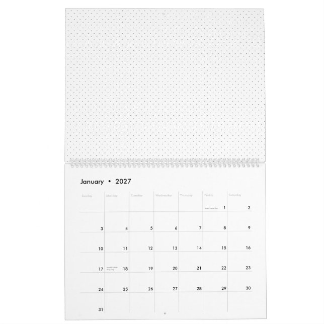 White background with a repeating pattern of small calendar (Jan 2027)