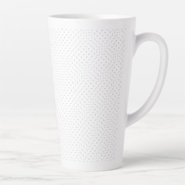 White background with a repeating pattern of small latte mug (Right)