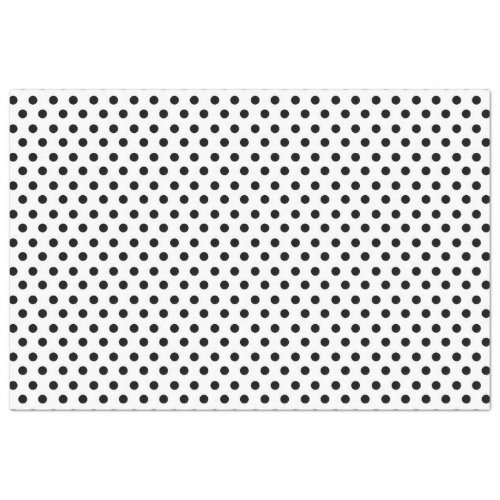 White Background with Black Polka Dots Tissue Paper