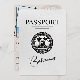 White Bahamas Passport Save The Date