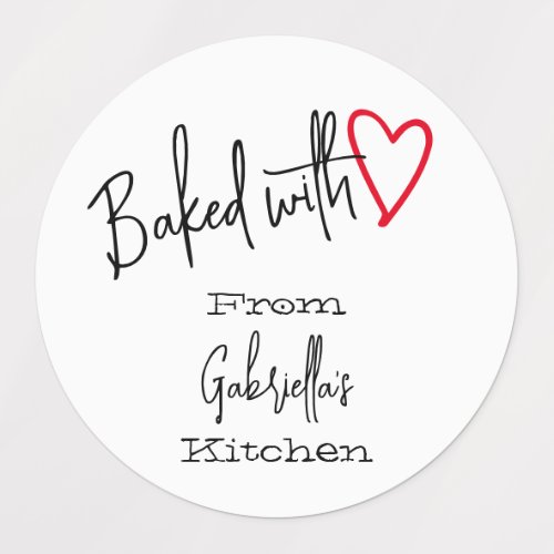 White Baked with Love Baking From The Kitchen Of Labels