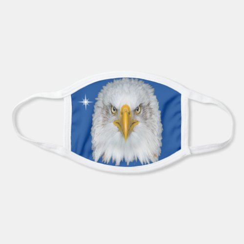 White bald eagle on blue face mask