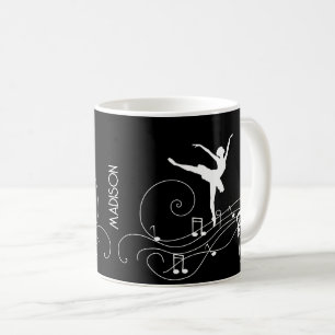 White Ballerina & Music Notes Coffee Mug