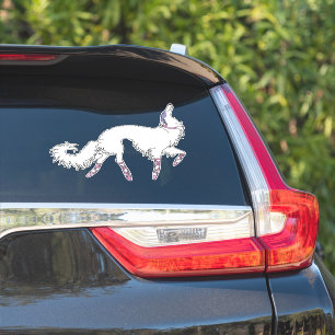 White Ballet Borzoi Die Cut Vinyl Sticker