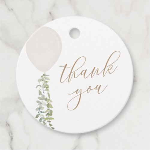 White Balloon Baby Shower Thank You Favor Tags