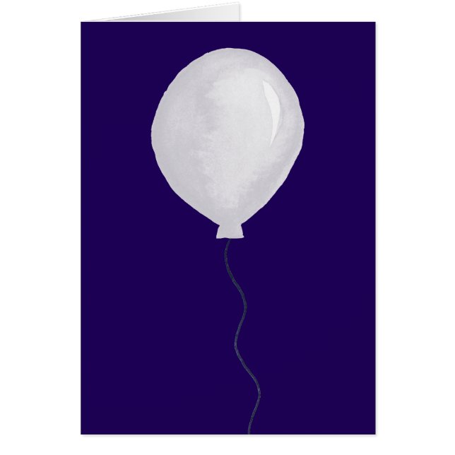 White Balloon Rise Above Greeting Card (Front)