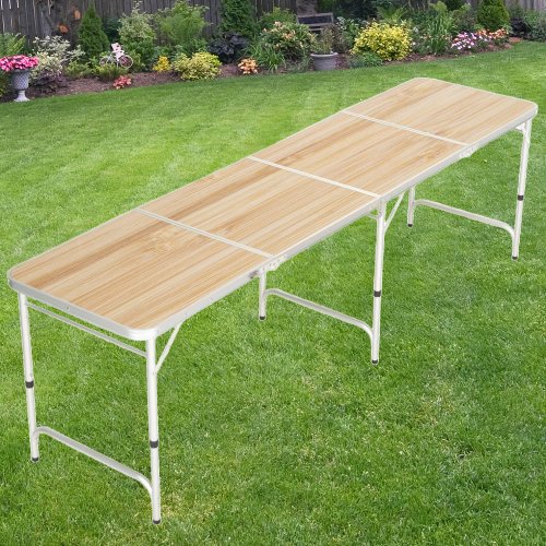 White Bamboo  Beer Pong Table