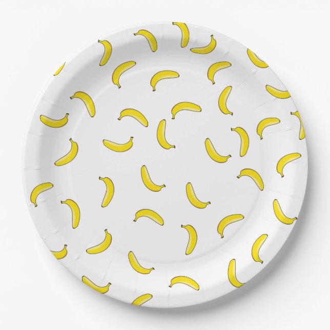 White Banana Paper Plates (Front)