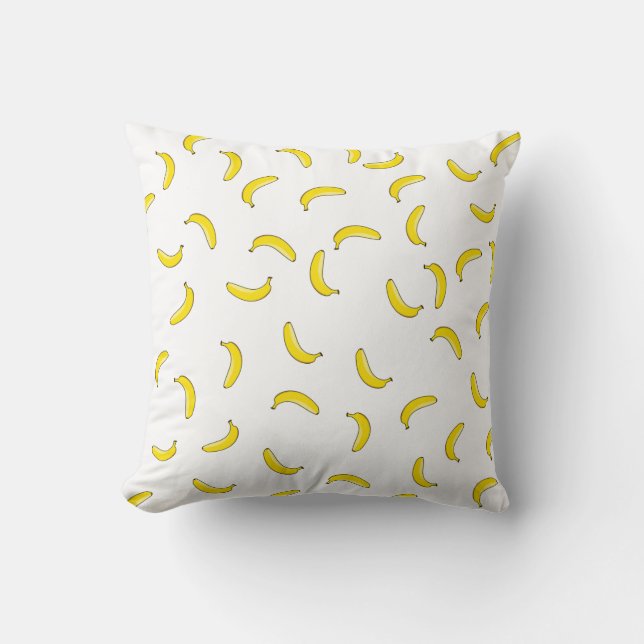 White Banana Throw Pillow (Front)