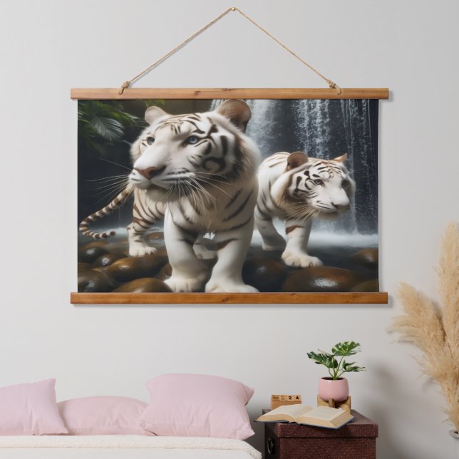 White Bangle Tigers Tapestry (Bedroom)