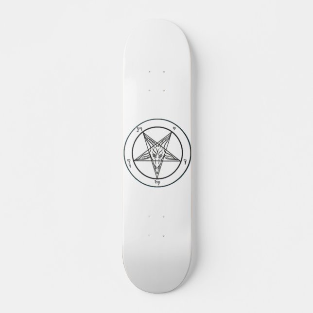 White Baphomet Skateboard Deck (Front)