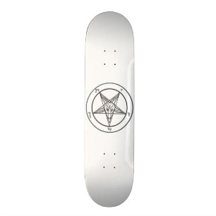 White Baphomet Skateboard Deck