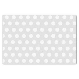White &amp; Barely Light Gray Medium Polka Dot Party Tissue Paper