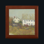 White Barn Gift Box<br><div class="desc">White Barn II by Marilyn Wendling. White barn-like building and home amongst flowers in the countryside.</div>