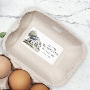 White Barn Homestead Farm Egg Carton Label