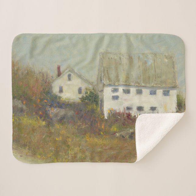 White Barn Sherpa Blanket (Front (Horizontal))