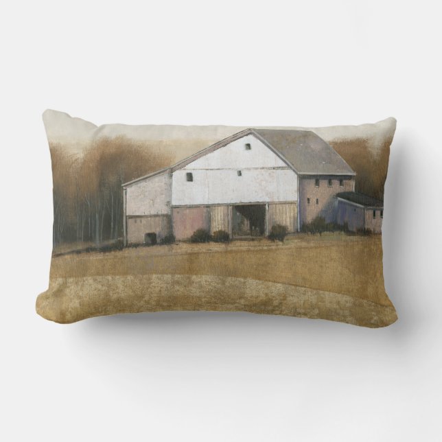White Barn View Lumbar Pillow (Front)