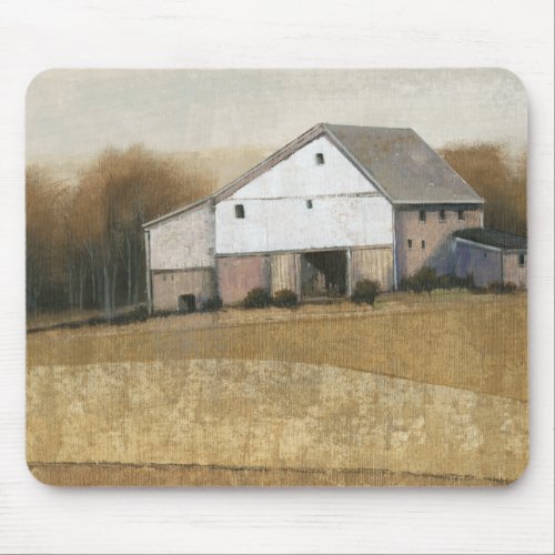 White Barn View Mouse Pad