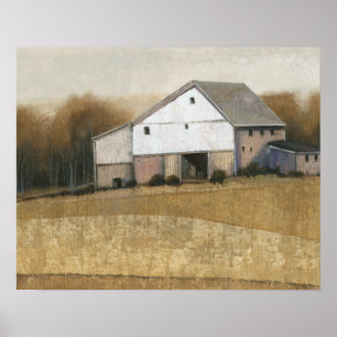 White Barn View Poster