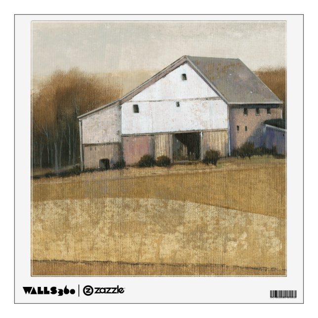 White Barn View Wall Decal (Front)