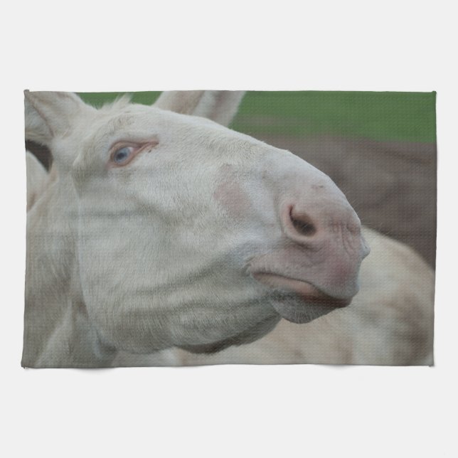White Baroque Donkey Towel (Horizontal)