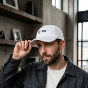 White Baseball Cap Aesthetic Black Typography