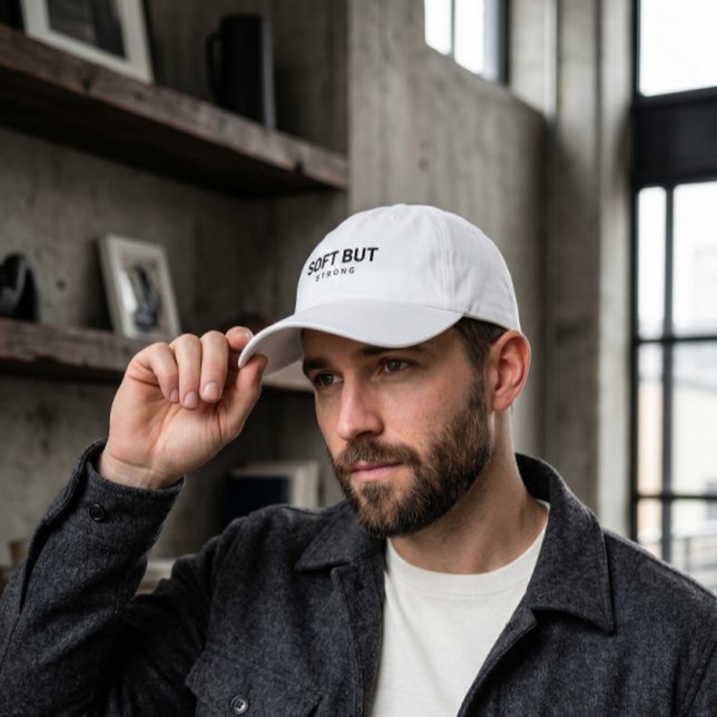 White Baseball Cap | Aesthetic Black Typography (Creator Uploaded)