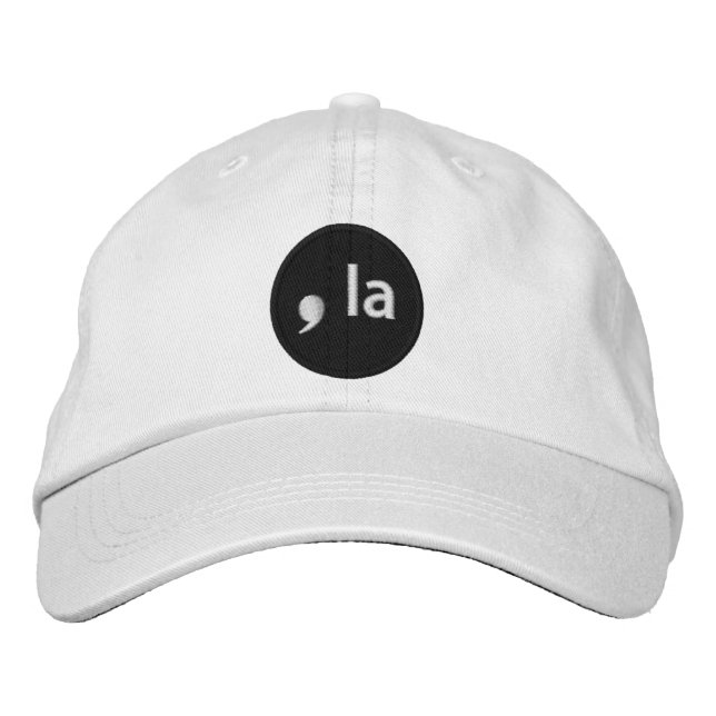 White Baseball Cap with ,la Logo (Front)