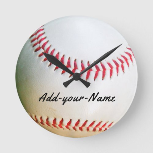 White Baseball clock add your name