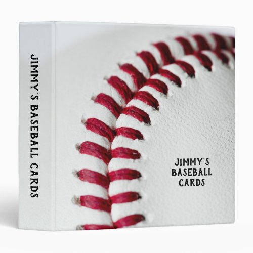 White Baseball Close-Up Card Collector 3 Ring Binder