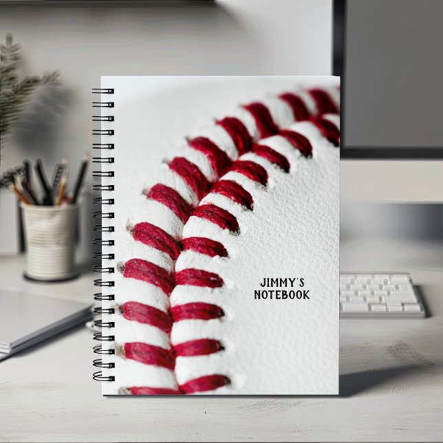 White Baseball Close-Up Personalized Notebook (White Baseball Close-Up Personalized Notebook)