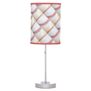 White Baseball red stitching diamond pattern Table Lamp