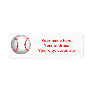 White Baseball Red Stitching Label