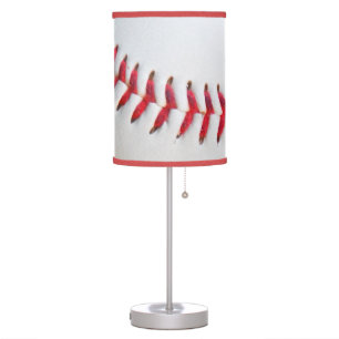 White Baseball red stitching Table Lamp