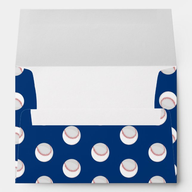 White Baseball Sport Players Ball Red Stitching Envelope (Back (Bottom))