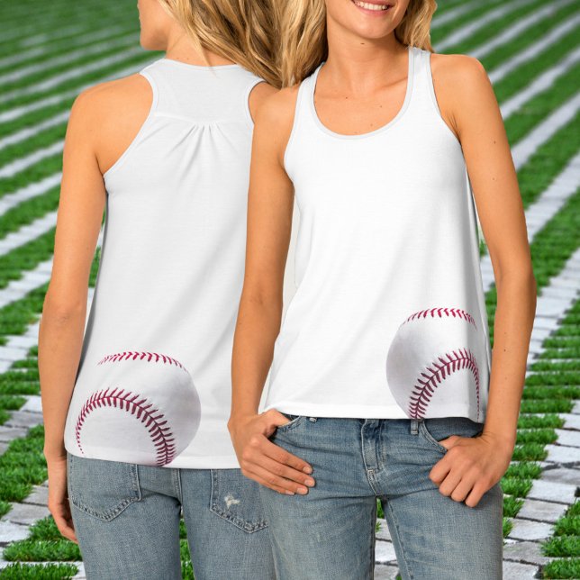 White Baseball with Red Sporty Chic Tank Top (Creator Uploaded)