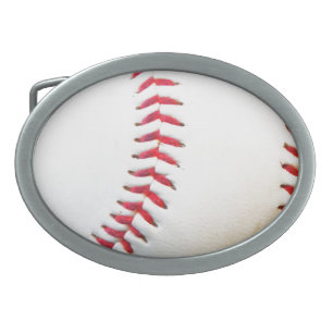 White Baseball with Red Stitching Belt Buckle