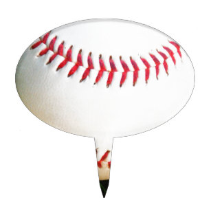 White Baseball with Red Stitching Cake Topper